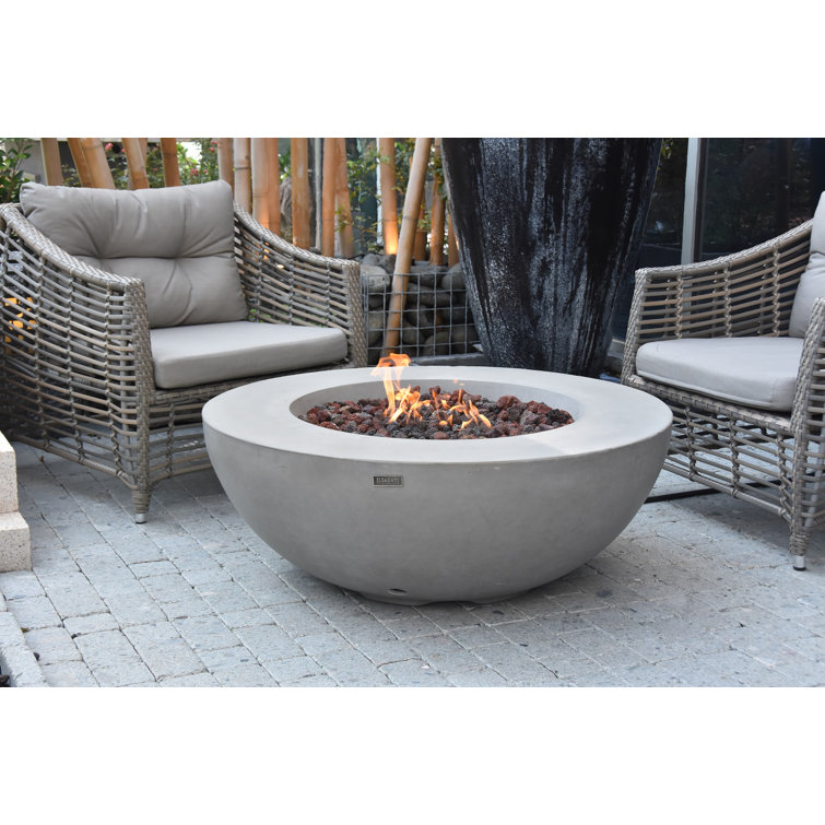 Elementi 16'' H x 42'' W Concrete Propane Outdoor Fire Pit Table